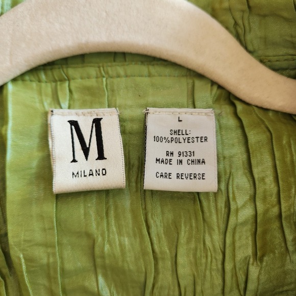 Miland Iridescent Green Maxi Skirt Jacket Set Large Mermaidcore Fairycore Whimsy - Picture 5 of 15